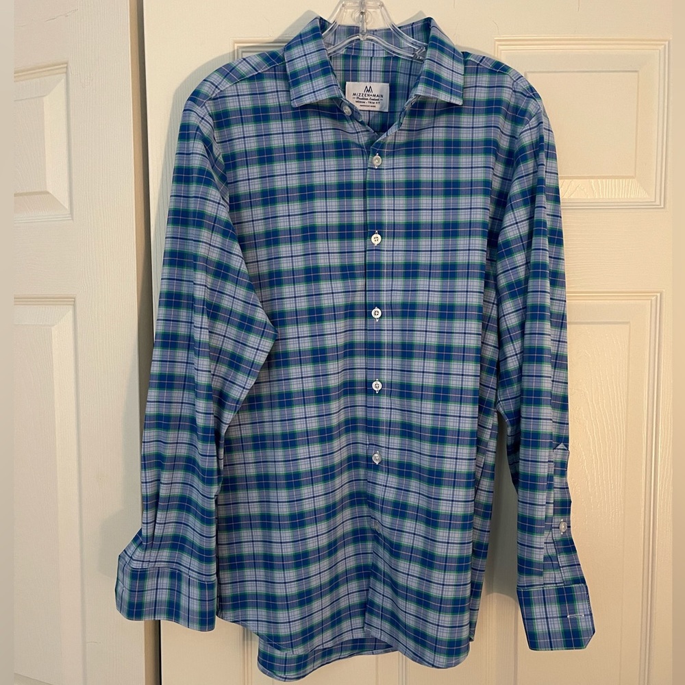 Mizzen+Main Medium Trim Fit Plaid Shirt